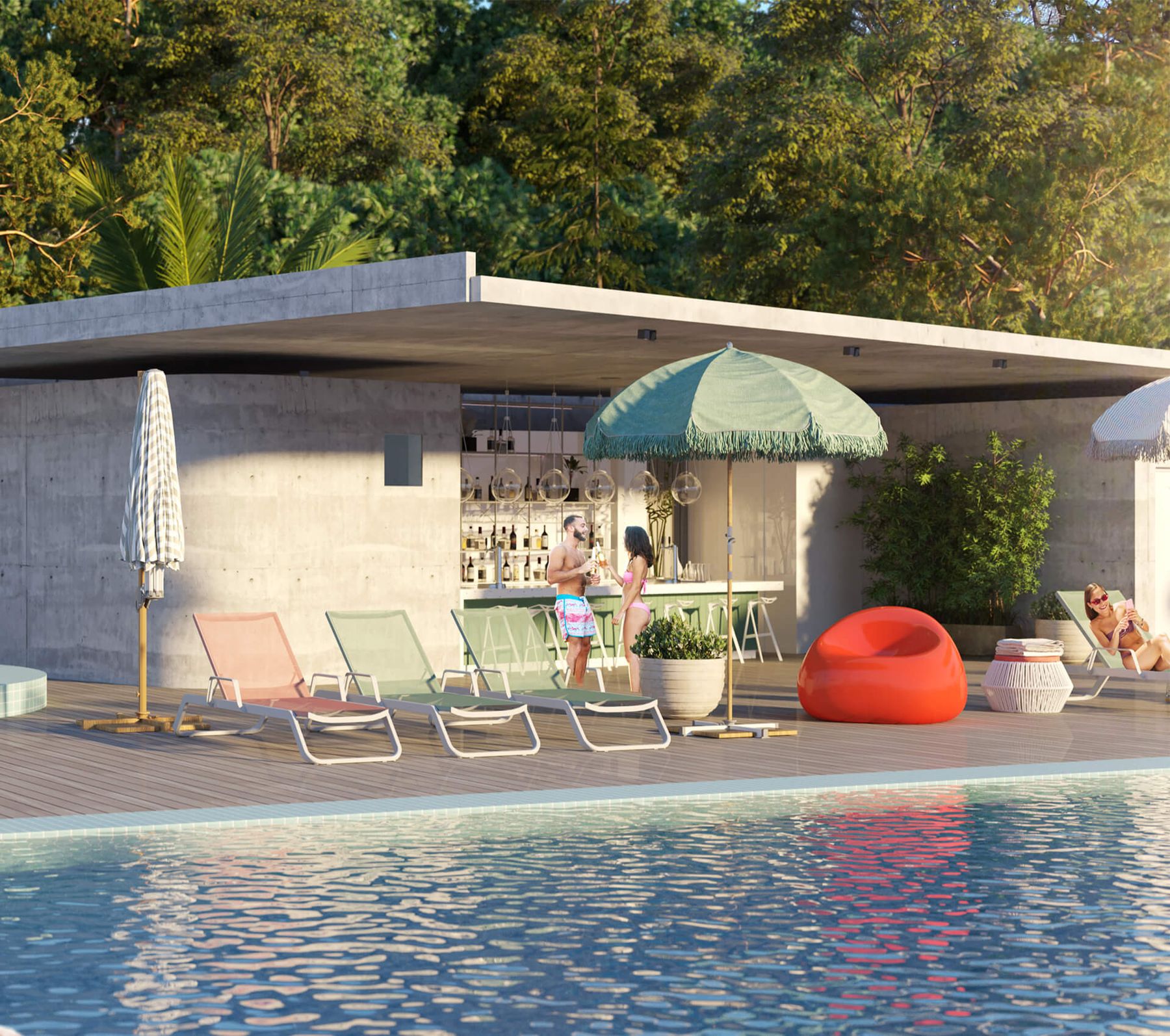 Pool terrace at Botanico