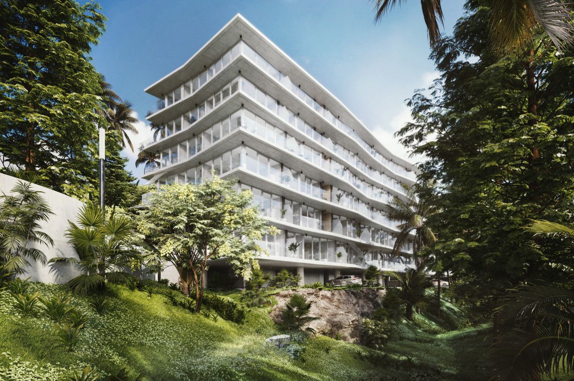Botanico residential blocks among subtropical greenery
