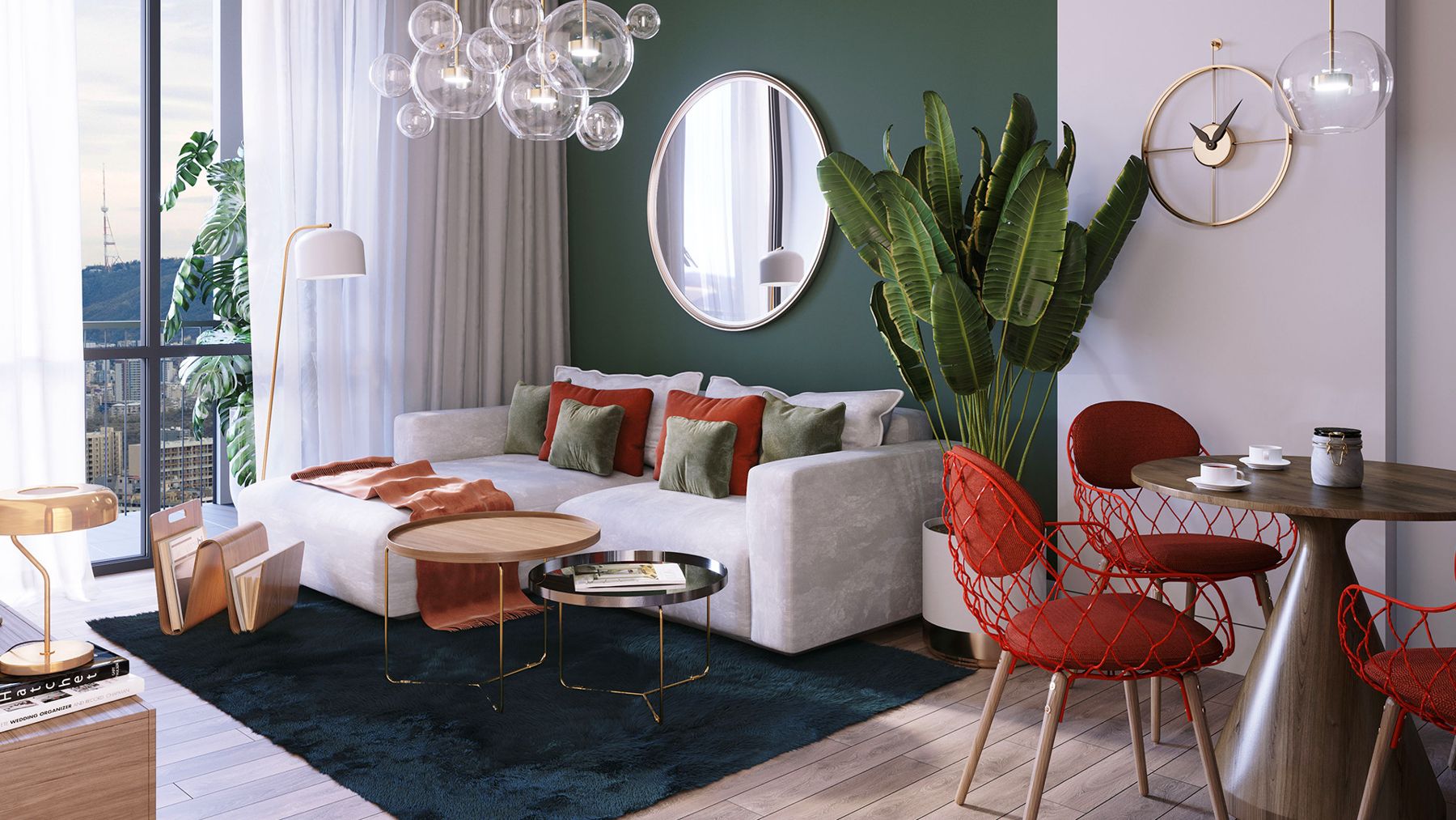 Finished living room with city view, Park Home Saburtalo