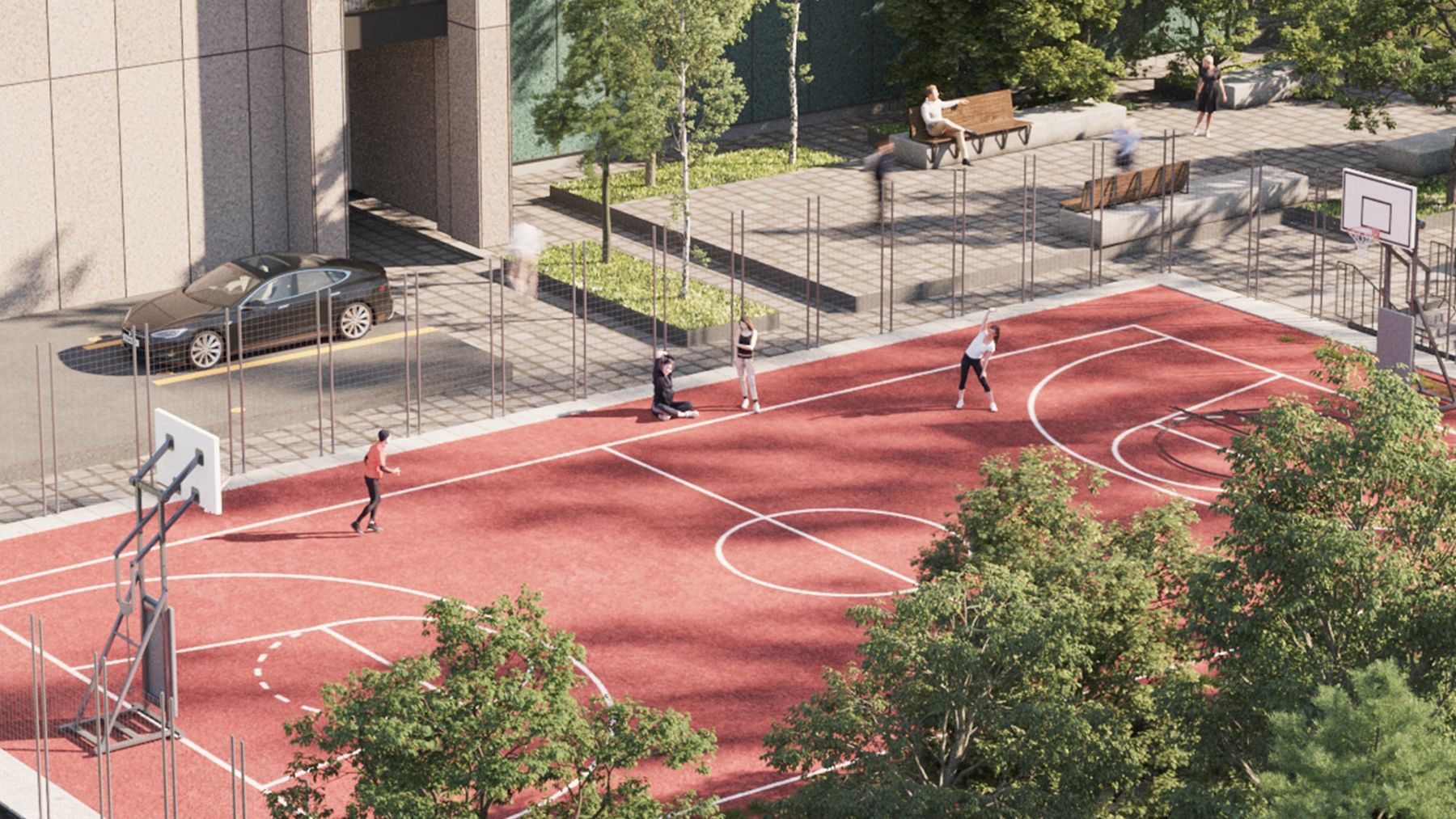 Sports pitch in the courtyard